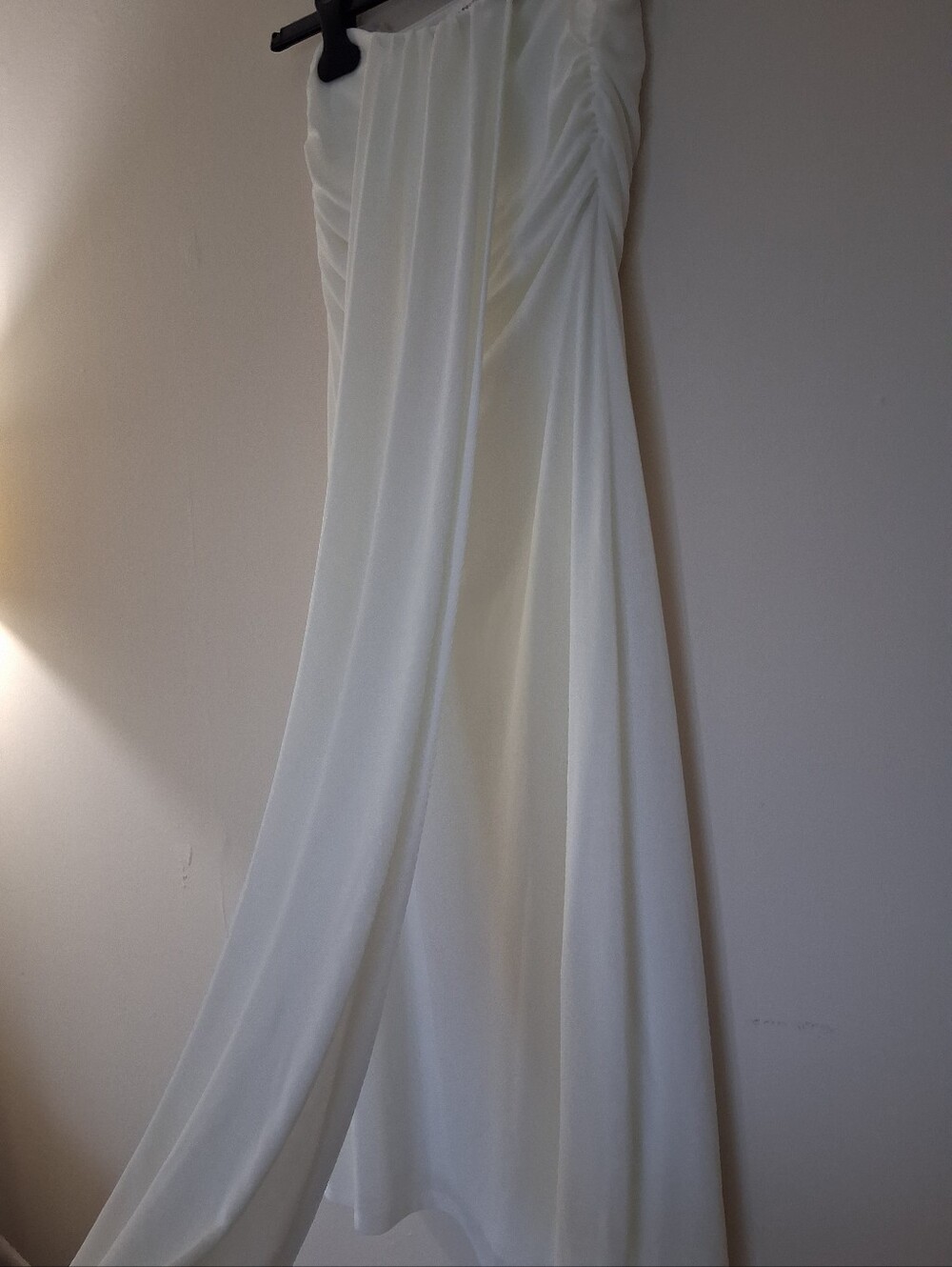 12th Tribe White Strapless Midi Dress with Ruched Sides